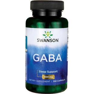 Swanson GABA 500mg 100 Capsules Niet-gearomatiseerd
