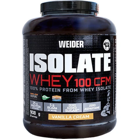 Weider Whey Isolate Whey 100 CFM Whey Protein with Flavour Vanilla Cream 908gr