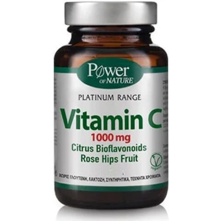 Power Of Nature Platinum Range Vitamin C Vitamin C Citrus Bioflavonoids Rosehip Rosehip Fruit for Immune System Strengthening, Skin & Antioxidant Action 1000mg 30 Tablets