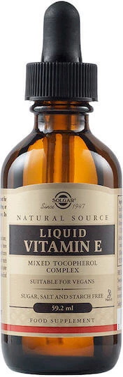Solgar Natuurlijke Vloeibare Vitamine E Gemengd Tocoferol Complex met Tarwekiemolie Vitamine voor Huid & Antioxidantwerking 2000iu 59.2ml