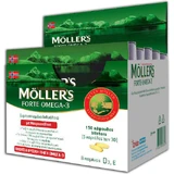 Moller's Forte Omega 3 Aceite de pescado e hígado de bacalao Apto para niños 150 cáps. Sin sabor