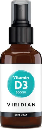 Viridian Vloeibare Vitamine D3 voor Versterking Immuunsysteem & Ei-Gezondheid 2000iu 20ml