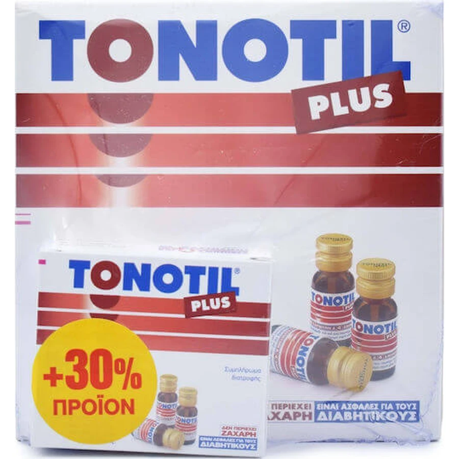 Tonotil Plus Multivitamin 10 Ampullen + 30% Produkt (10+3) für Energie