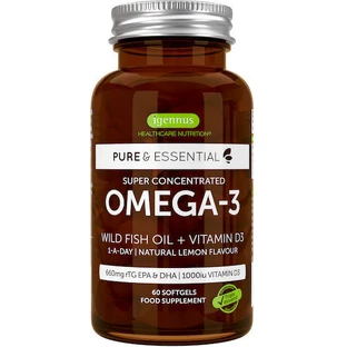 iGennus Pure Essentials Super Geconcentreerde Omega 3 Wilde Visolie & Vitamine D3 Visolie 893mg 60 caps Niet-gearomatiseerd