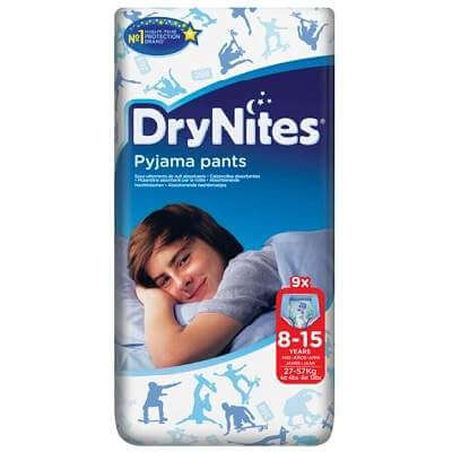 Couches garçons DryNites, 8-15 ans, 27-57 kg, 9 pièces, Huggies