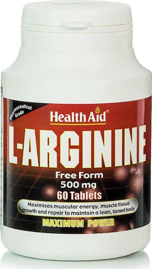 Health Aid L-Arginine 60 tabletten, niet gearomatiseerd