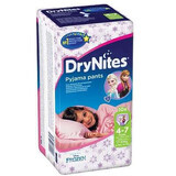 DryNites girls nappies, 4-7 years, 17-30 kg, 10 pieces, Huggies