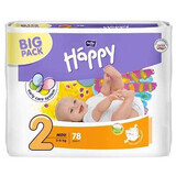 Nappies Mini No. 2, 3- 6 kg, 78 pieces, Happy