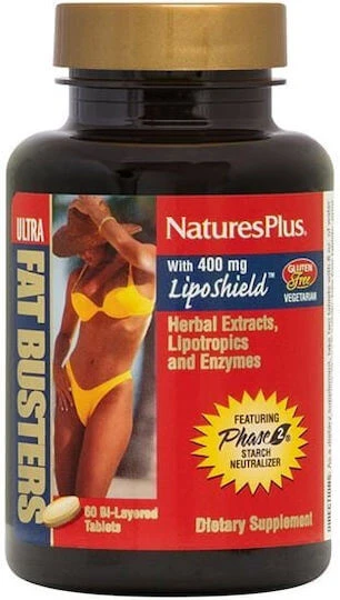 Nature's Plus Ultra Fat Busters LipoShield 400mg Supplement voor Gewichtsverlies 60 tabbladen Bilayer