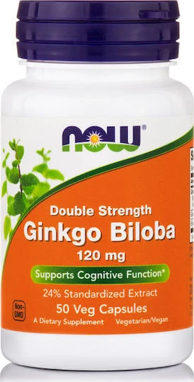 Now Foods Dubbel Sterkte Ginkgo Biloba 50 plantaardige capsules