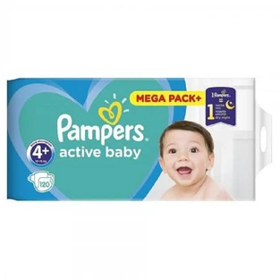 Pieluszki Nr.4+ Active Baby Dry, 9-16 kg, 120 sztuk, Pampers