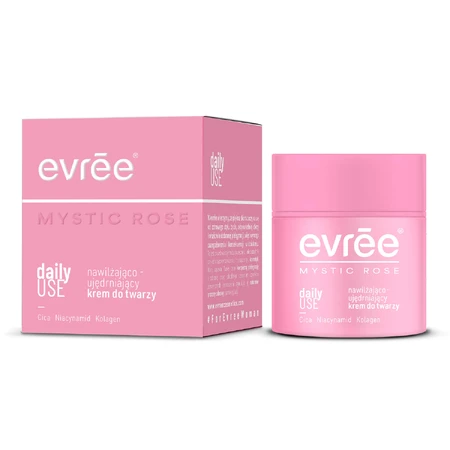Evree Rosa Mística Uso Diario, crema facial hidratante y reafirmante, 50 ml