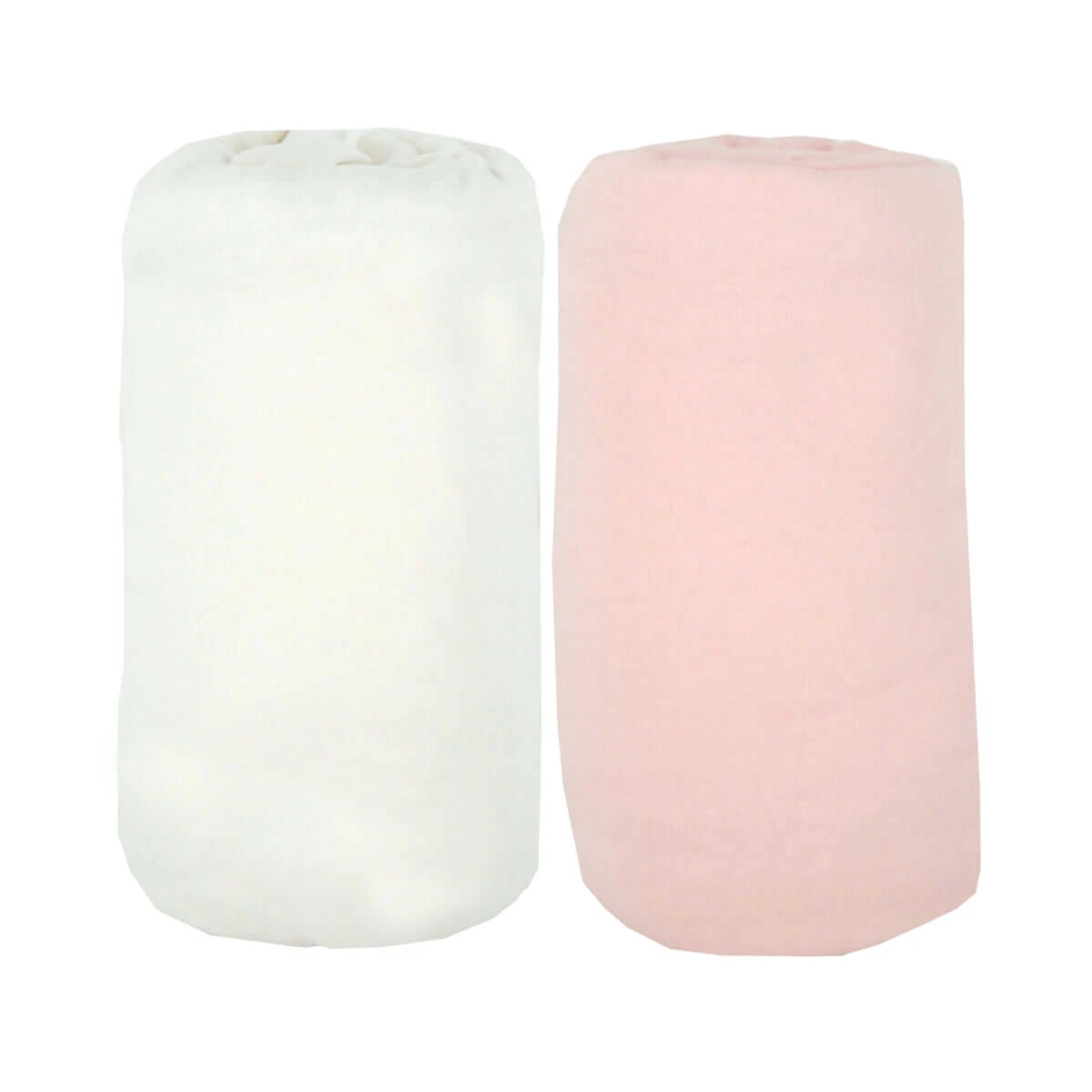 2 Lakens 60X120cm 100% Katoen Wit/Roze Babycalin