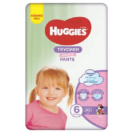 Pantaloni per pannolini Low Jumbo Girl Nr. 6, 15 -25 Kg, 30 pezzi, Huggies