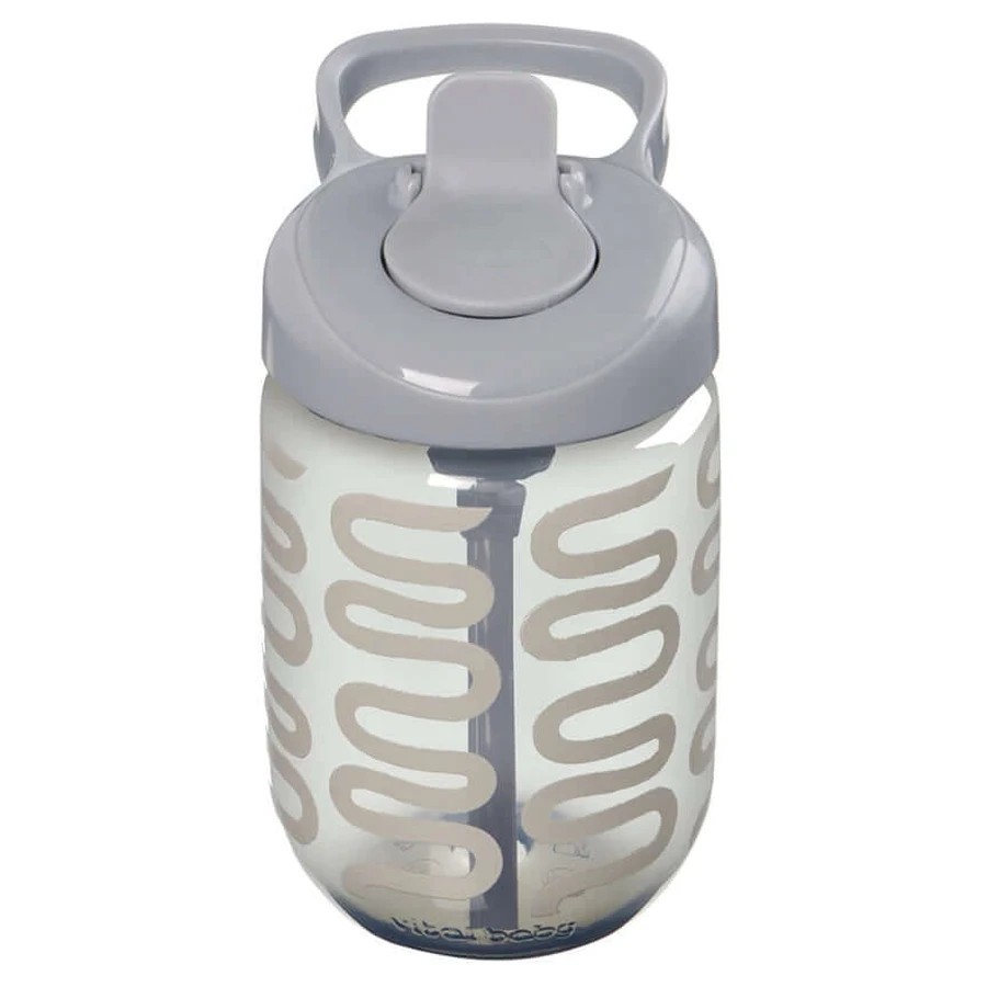 Vaso Antiderrame Con Pajita 350ml Gris Earthsmart Vital Baby