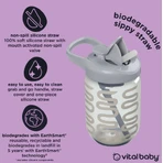 Vaso Antiderrame Con Pajita 350ml Gris Earthsmart Vital Baby