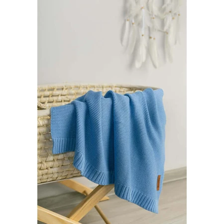 Bambus-Baumwoll-Decke blau 100X80