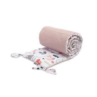 Waffle Fox Pink Cot Cover