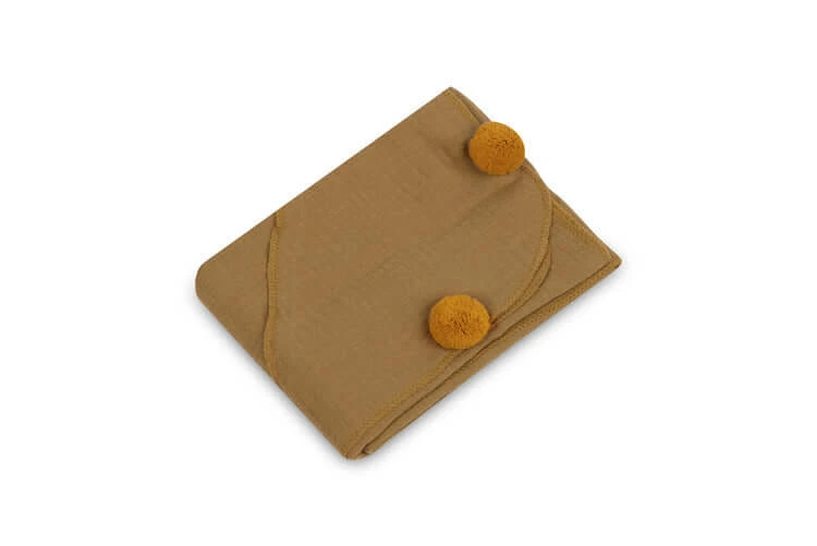 Zachte badhanddoek Mousseline 75X75 Eg Mustard-0200 Sensillo