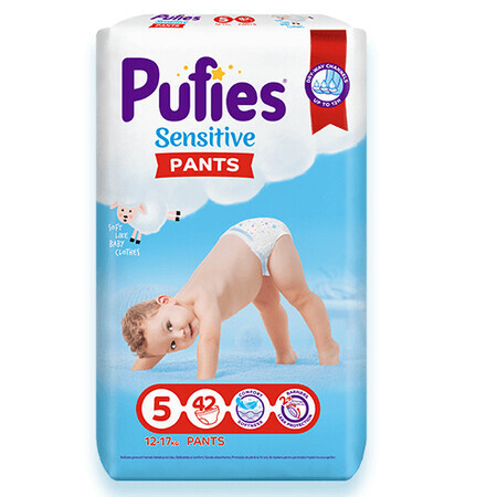 Windelhosen Sensitive Junior Nr. 5, 12- 17 Kg, 42 Stück, Pufies