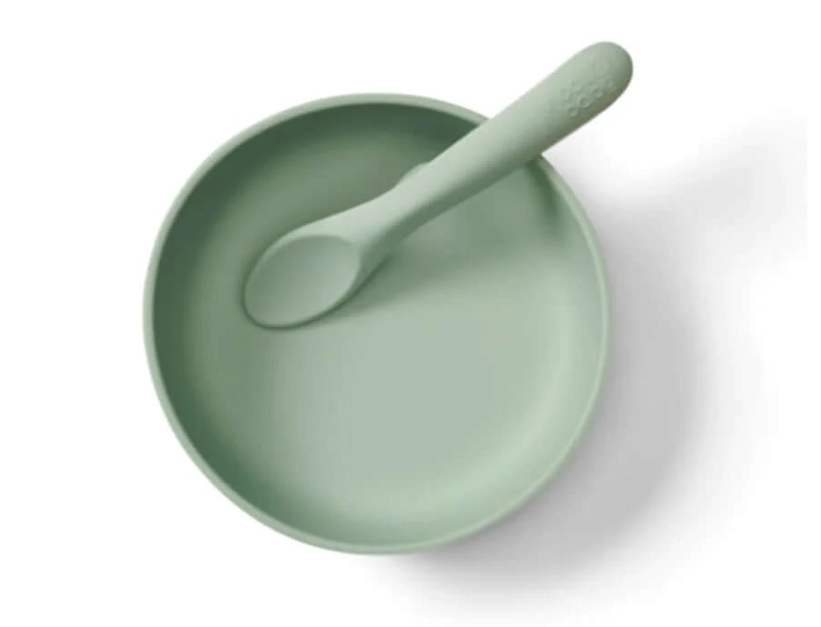 Mint Vital Baby Siliconen Vacuüm Beker en Lepel Set