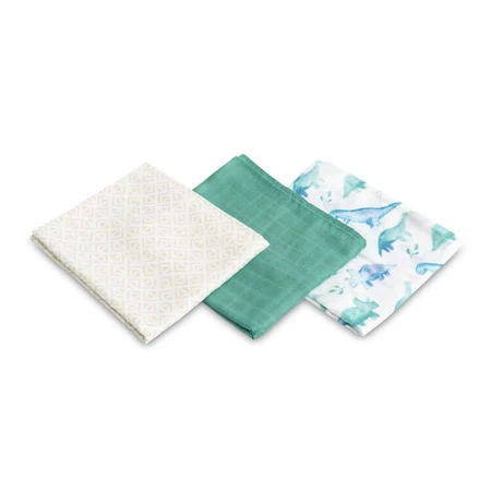 Bamboo Diapers 3 Pieces Dinosaurs Green 70X80 Sensillo