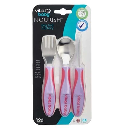Kids Metal Utensils 12M+ Purple Vital Baby