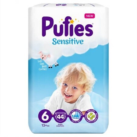 Couche Sensitive Extra Large No. 6, +13 kg, 44 pièces, Pufies