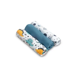 Muslin Nappies 3 Count Blue 70x80cm