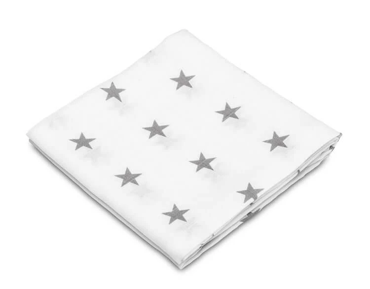 Mousseline luier 70X80 - Grijze sterren