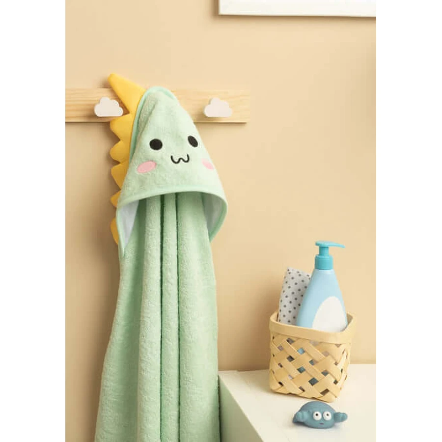Baby handdoek met kap 100X100 Sm Dinosaurus Mint Sensillo