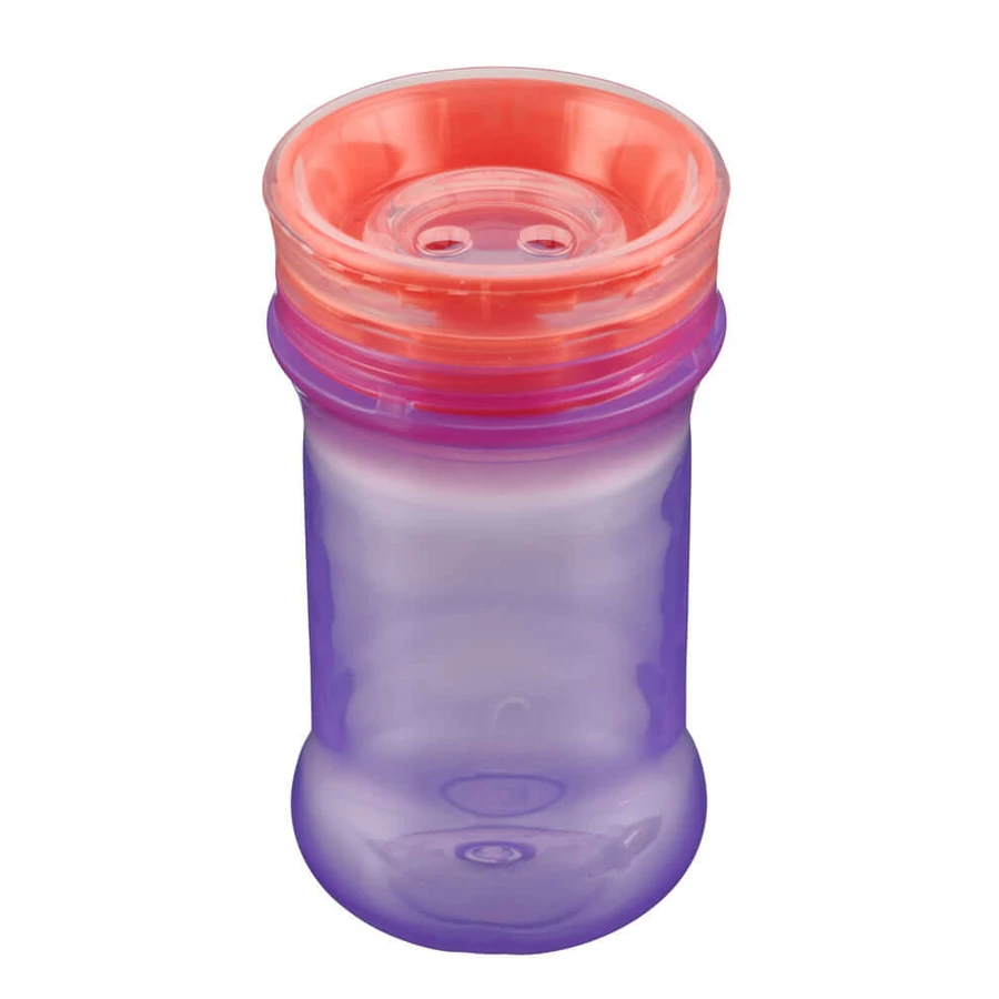 Niet-morsende Beker met Zachte Siliconen Sippybeker 360° Paars Vitale Baby