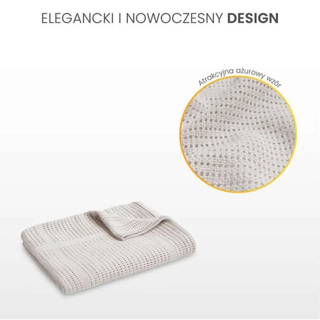 Decke 100% Baumwolle Moli Elfenbein Sensillo