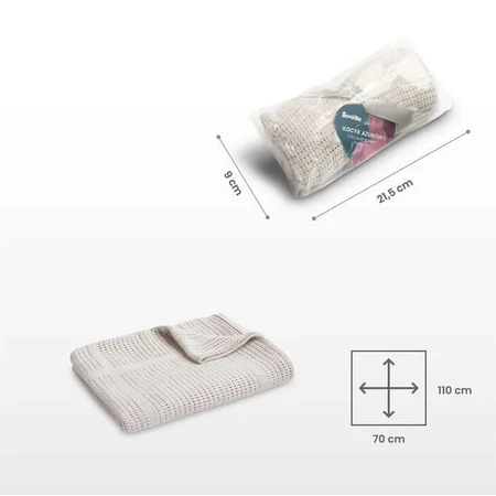 Decke 100% Baumwolle Moli Elfenbein Sensillo