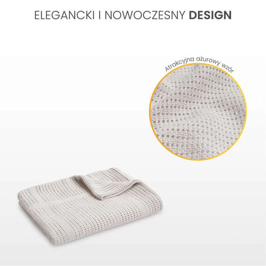 Blanket 100% Cotton Moli Light Grey Sensillo