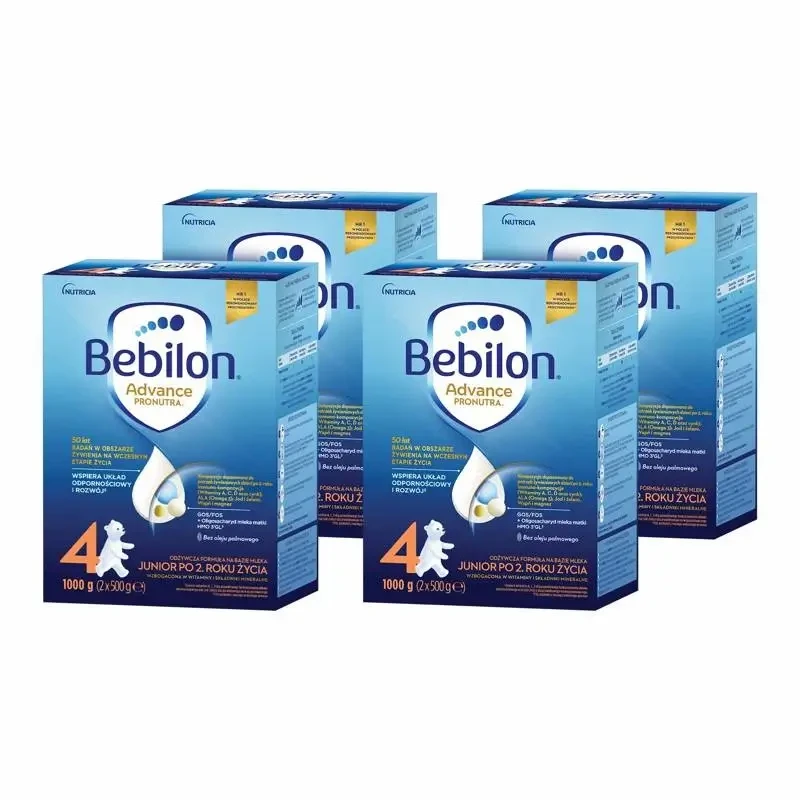 Zestaw Bebilon 4 Pronutra Advance Junior Formuła na bazie mleka po 2. roku życia, 4x 1000g
