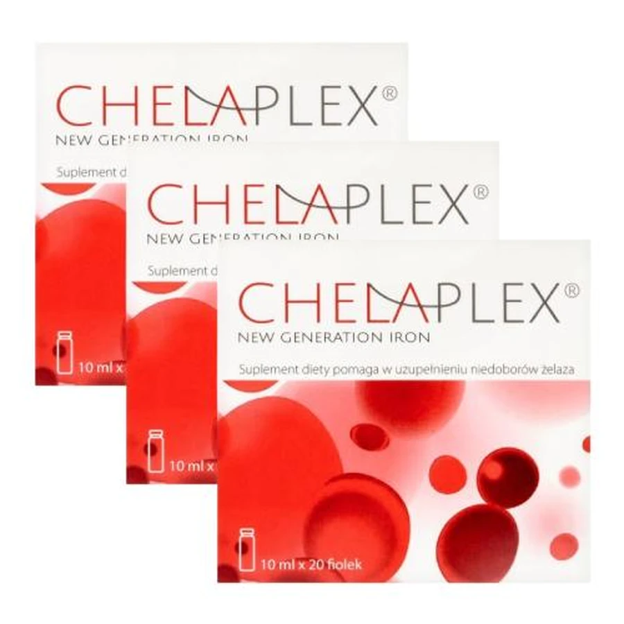 Zestaw Chelaplex Płyn doustny, 60 fiolek x 10 ml żelazo rekomendowane dla kobiet w ciąży: ceny i cechy