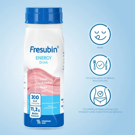Fresubin Energy Drink strawberry flavored, 24x200ml