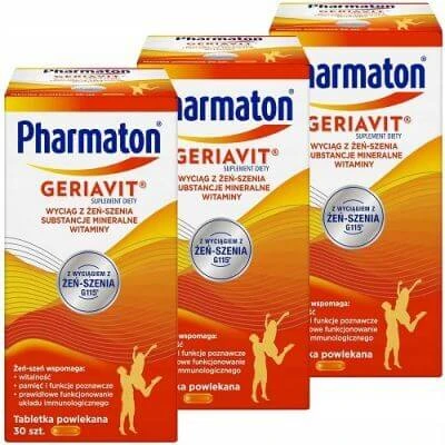Zestaw Pharmaton Geriavit, 3x30 tabl