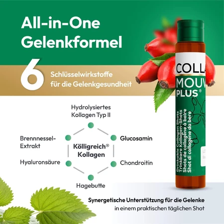 CollaMouv Plus Colágeno, Glucosamina y Condroitina Drinkshot 30x25ml, BHW Bayerische Heilmittel