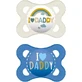 Sucettes orthodontiques en silicone Mam I Love Daddy - Bleu - Blanc pour 2-6 mois 2pcs