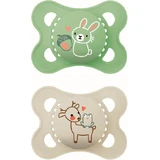 Mam Original Silikon Schnuller Hase-Hirsch - Grün - Beige für 2-6 Monate 2 Stk.