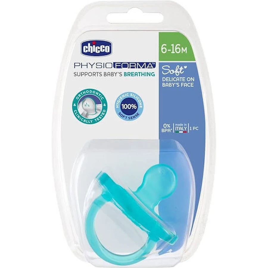 Chicco Physioforma Soft Suzeta Silicon Albastru Cer Deschis pentru 6-16 luni