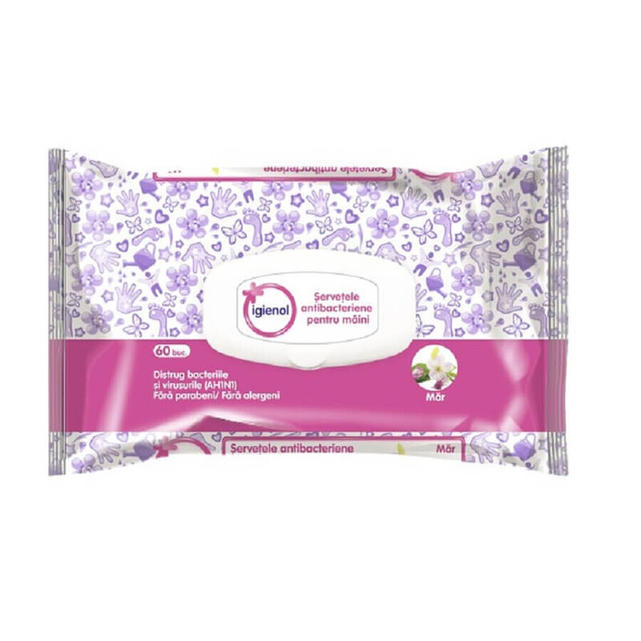 Lingettes antibactériennes avec Mar, 60 pièces, Igienol