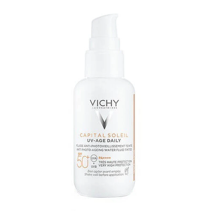 Vichy Capital Soleil UV-Age Daily Sun Protection Face Cream SPF50 with Light Pigment 40ml