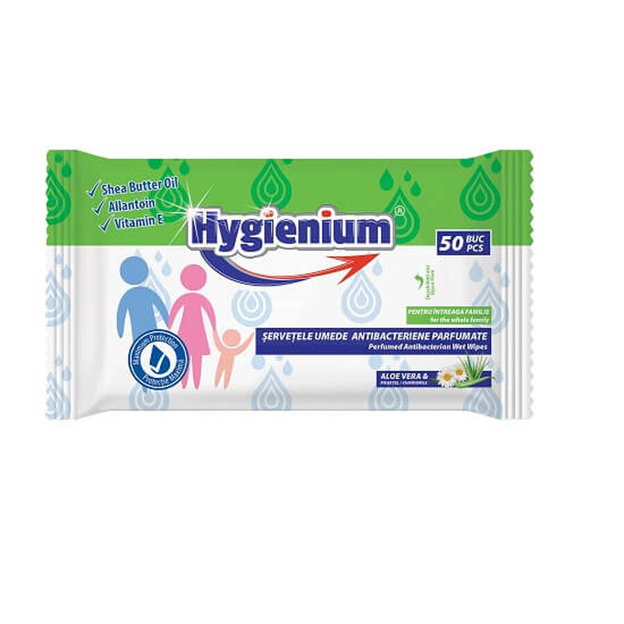 Servetele umede cu Aloe Vera si Musetel, Family, 50 buc, Hygienium