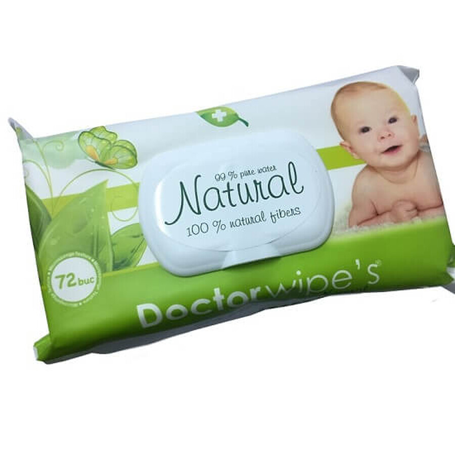 Salviettine umidificate naturali, 72 pz, Doctor Wipe's