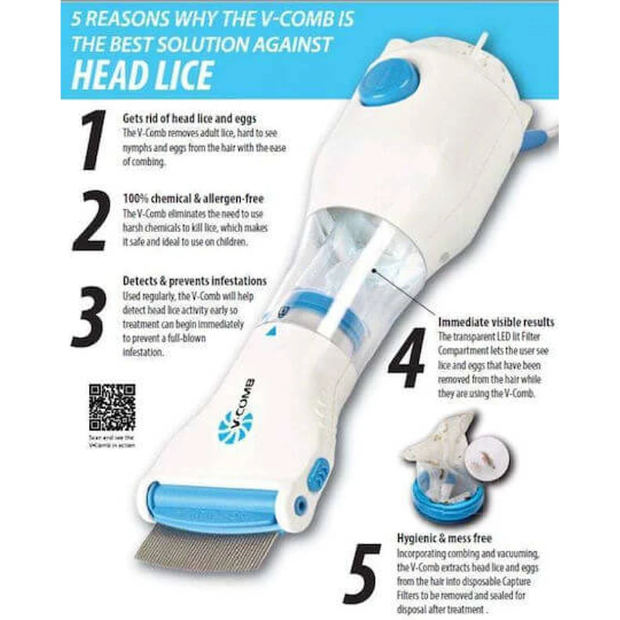 Licetec V-comb Pettine elettrico per pidocchi