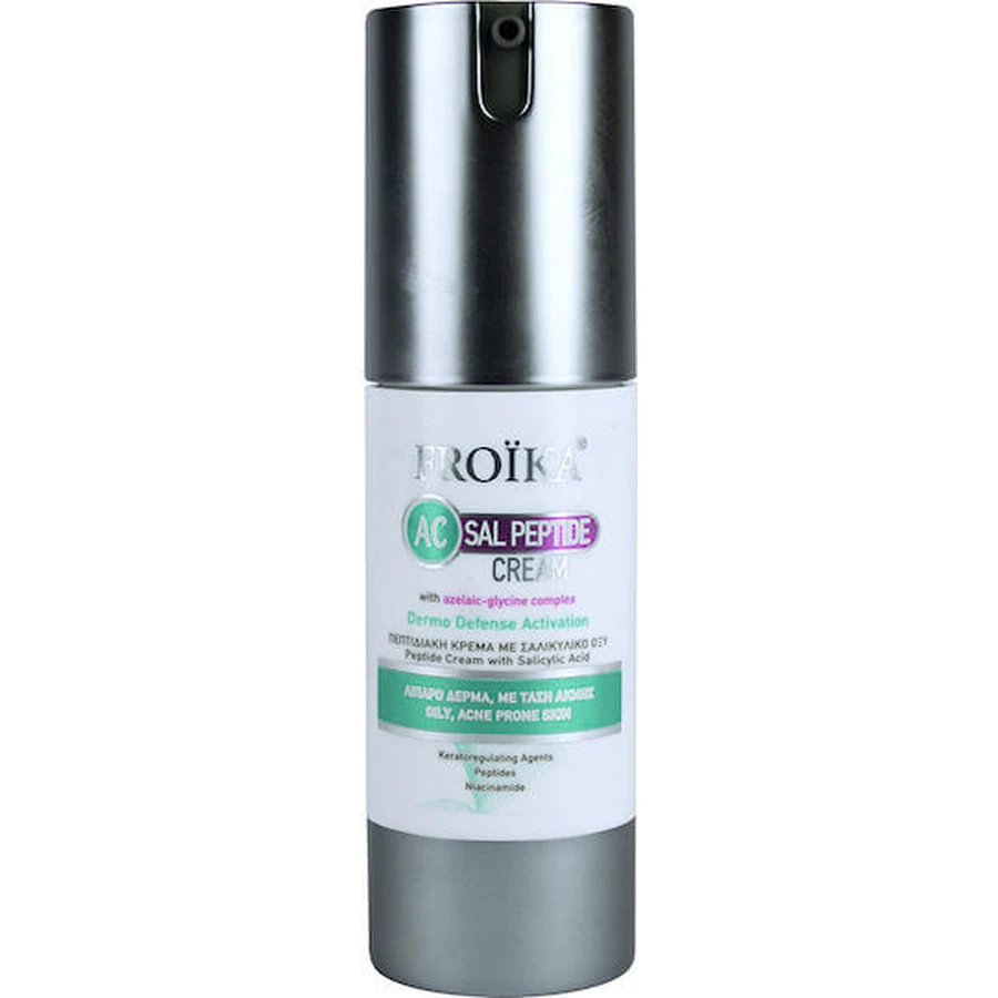 Froika AC Sal Peptide Cream 24H 24h Gesichtsregulierende Creme gegen Hautunreinheiten und Akne mit Panthenol und Peptiden 30ml