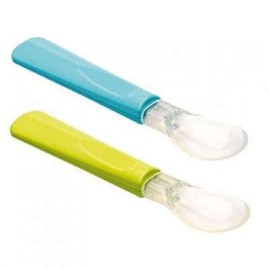 Set de 2 cuillères avec embout en silicone, Thermobaby